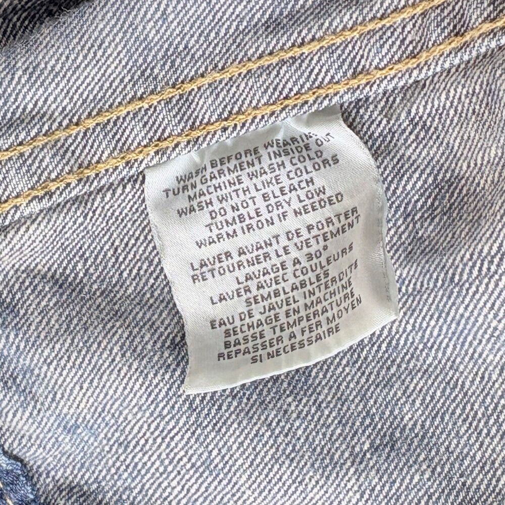 Vintage Ralph Lauren Denim & Supply XL Jean Jacket Trucker American Flag Patch - Picture 9 of 9
